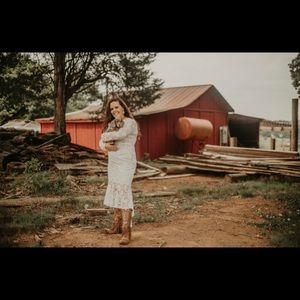 White lace bridal dress